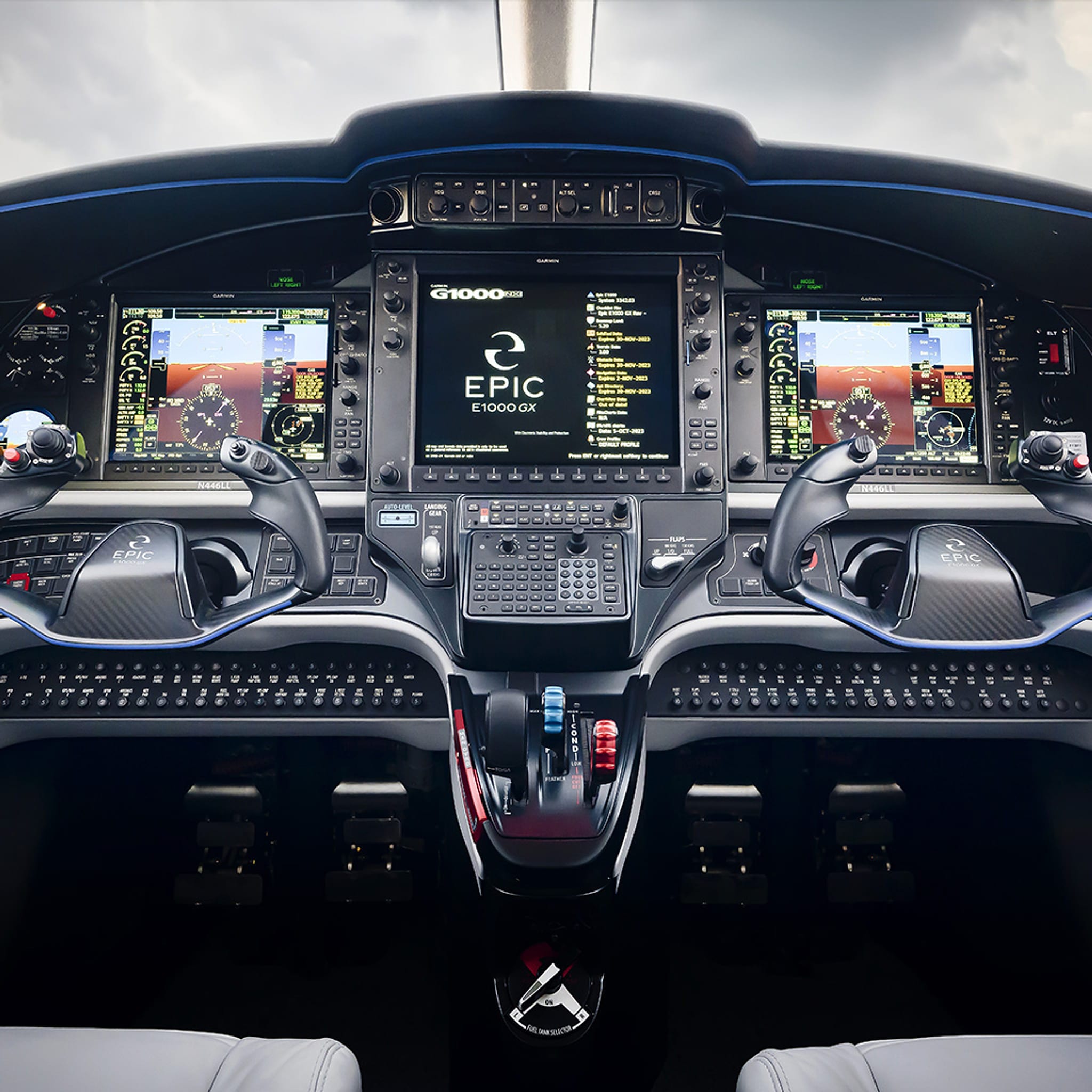 An avionics flight deck fitted by Clipper Aviation Maintenance