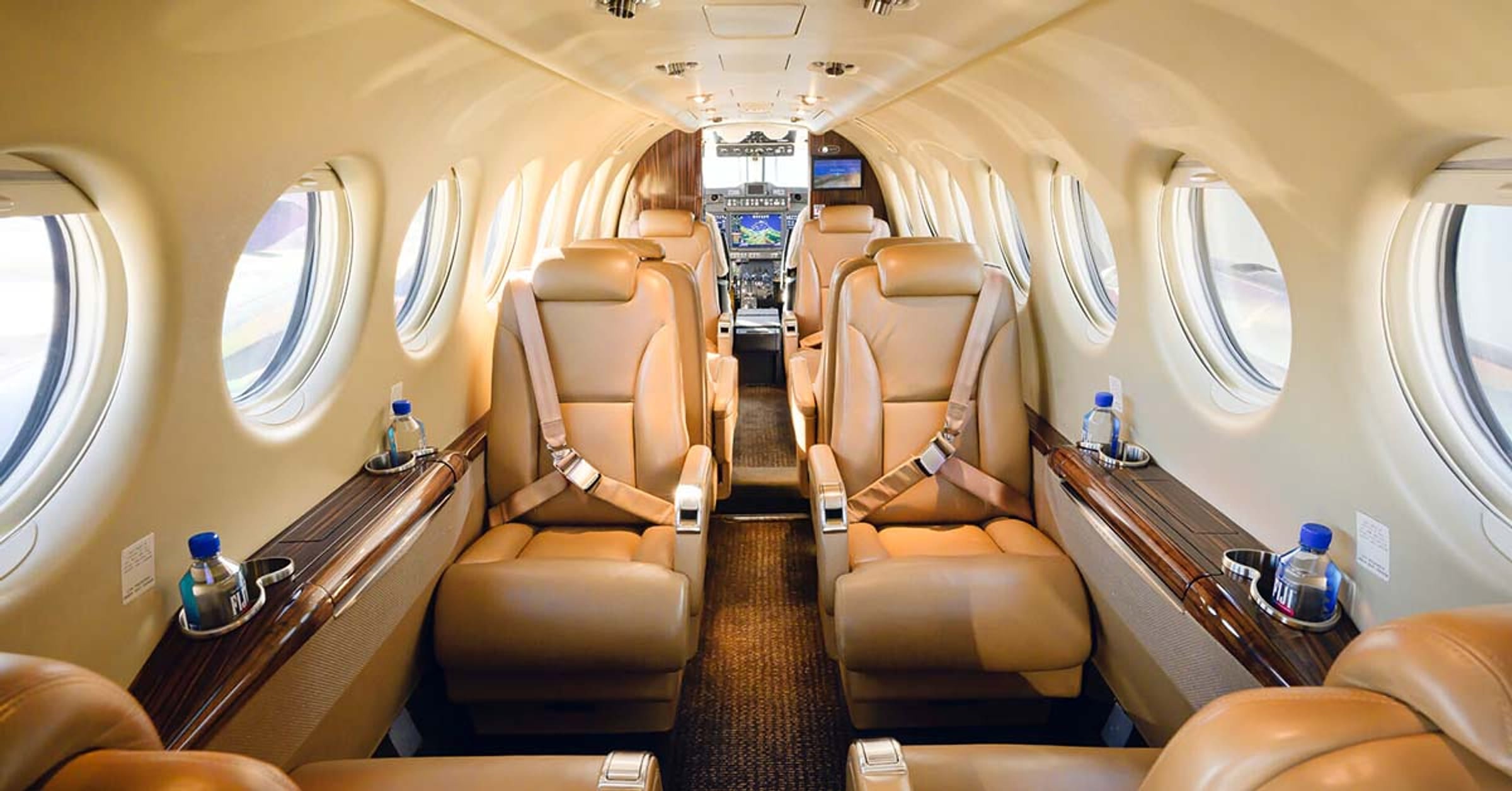 Looking forward down the King Air 350 cabin